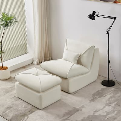 Modern Compressed Lounge Chair with Ottoman, Ideal for Small Spaces and Comfortable Seating
