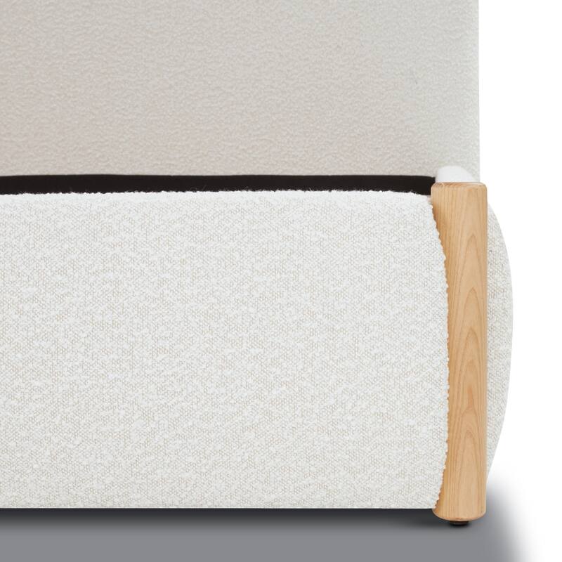 Poly & Bark Hayde King Size Bed in Froth White Boucle