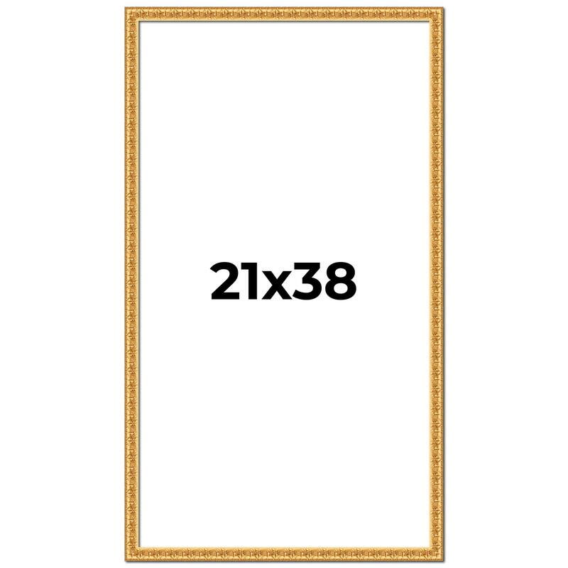 21x38 Frame Gold Real Wood Picture Frame Width 1 inches | Interior