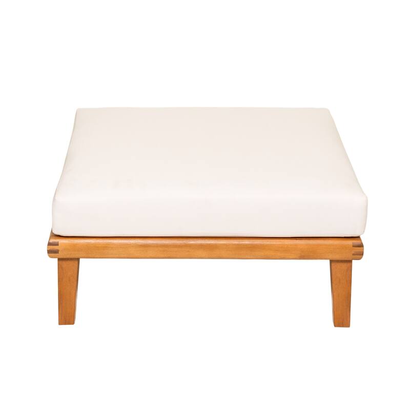 Christopher Knight Home - Laguna Outdoor Solid Acacia Wood 5-Piece Modular Sectional Sofa Set with Coffee Table and Cushions