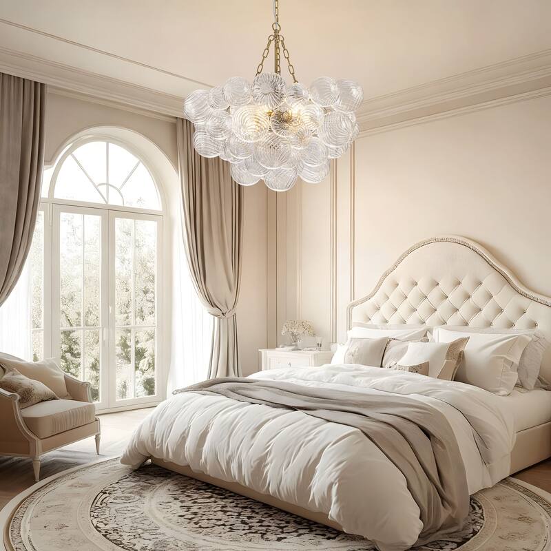 Starsky 6-Light Swirled Bubble Glass Globe chandelier