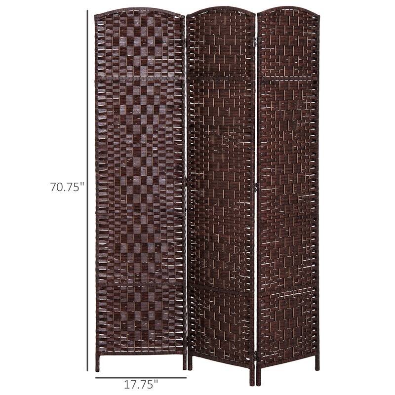 Wicker Weave 3 Panel Room Divider Privacy Screen