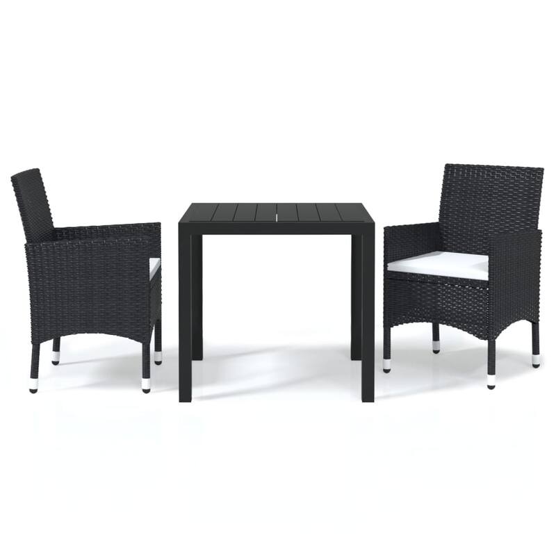 vidaXL Patio Dining Set with Cushions Poly Rattan