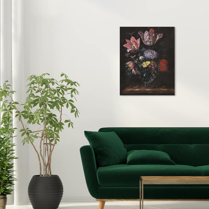 Wynwood Studio Canvas Floral and Botanical Flowers Painting Purple and Traditional Wall Art Canvas Print - 20 x 24