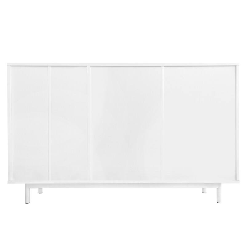 Wave Pattern Buffet Storage Cabinet with 2 Doors and 2 Drawers, Sideboard Cabinet Table with Adjustable Shelf