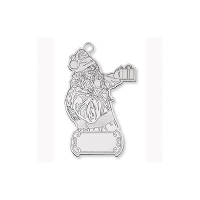 Curata Sterling Silver Rhodium-Plated Blank Christmas Santa Ornament