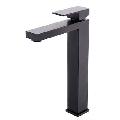 Single Handle Bathroom Vessel Faucet Matte Black Bathroom Vessel Sink Faucet One Hole Modern Tall High Basin Vanity Taps