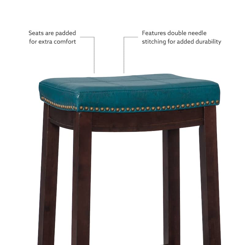 3-Piece Bar Table and Stool Set- 47.25" - Brown and Blue