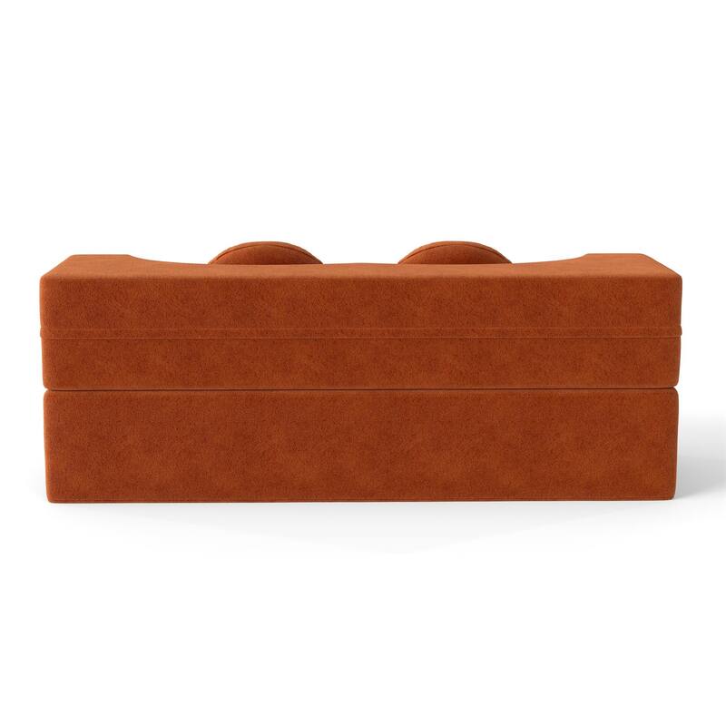 Modern Floor Sofa with 2 Pillows,Convertible Sleeper Sofa Bed