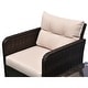 preview thumbnail 17 of 15, Outsunny 5-piece Wicker Patio Chairs, Ottomans, and Coffee Table Set