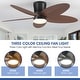 preview thumbnail 23 of 26, 42 Inches Flush Mount Ceiling Fan with Light and Palm Leaf ,3CCT Dimmable LED Integrated,for Indoor and Outdoor - 42 Inches