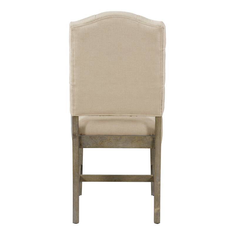 Vintage Set of 4 Dining Chair Set with Button Decorated Upholstered Seats and Wooden Legs for Dining Room and Living Room