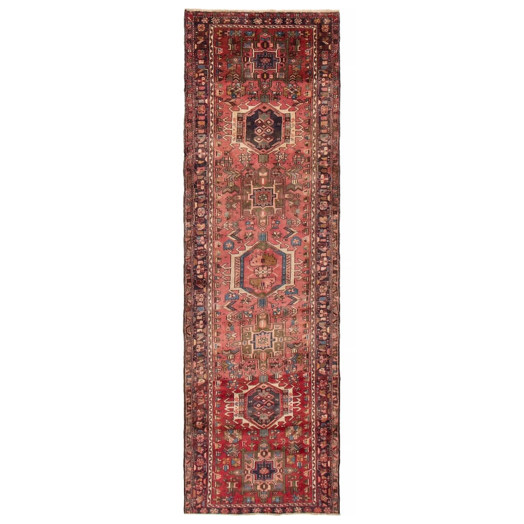 ECARPETGALLERY Hand-knotted Konya Anatolian Red Wool Rug - 3'4 x 10'10