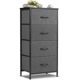 4-Drawer Fabric Storage Dresser with Wooden Top, Compact for Bedroom ...