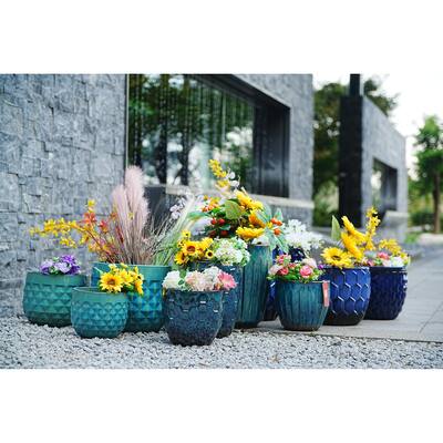 Ceramic Planters with Drainage Hole - Frost Proof Indoor Outdoor Flower Pots, for Patio Garden Windowsill, Set of 3