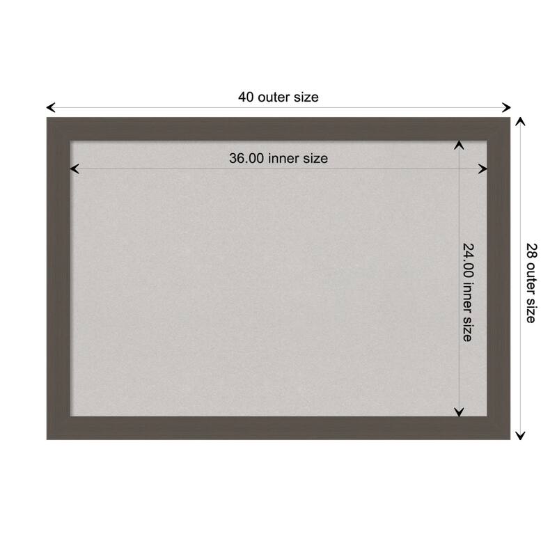 Brushed Framed Grey Corkboard Bulletin Board