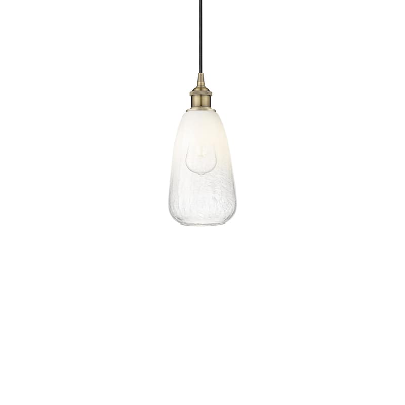 Innovations Lighting 616-1P-13-6 Brookhaven Almond Pendant Brookhaven - Antique Brass / Opal