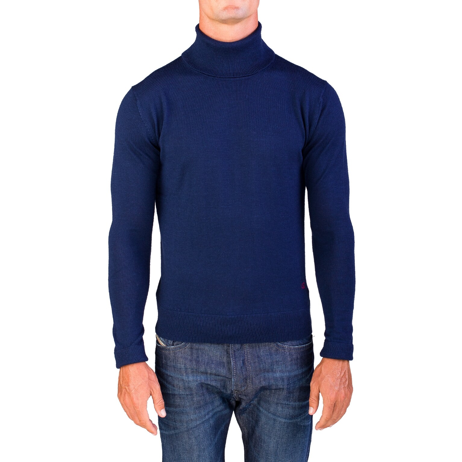 navy blue turtleneck sweater