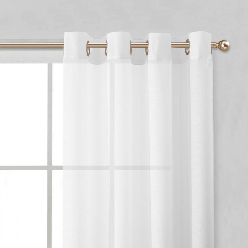Set of Two 84" White Solid Modern Window Panels - 84" x 108"