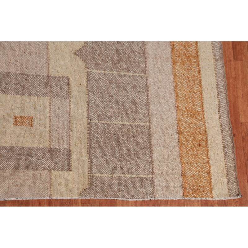 Hand Woven Oriental 100% Jute Carpet Southwestern Modern Multi-Colored Kilim Area Rug - 13' 1'' X 10' 8''