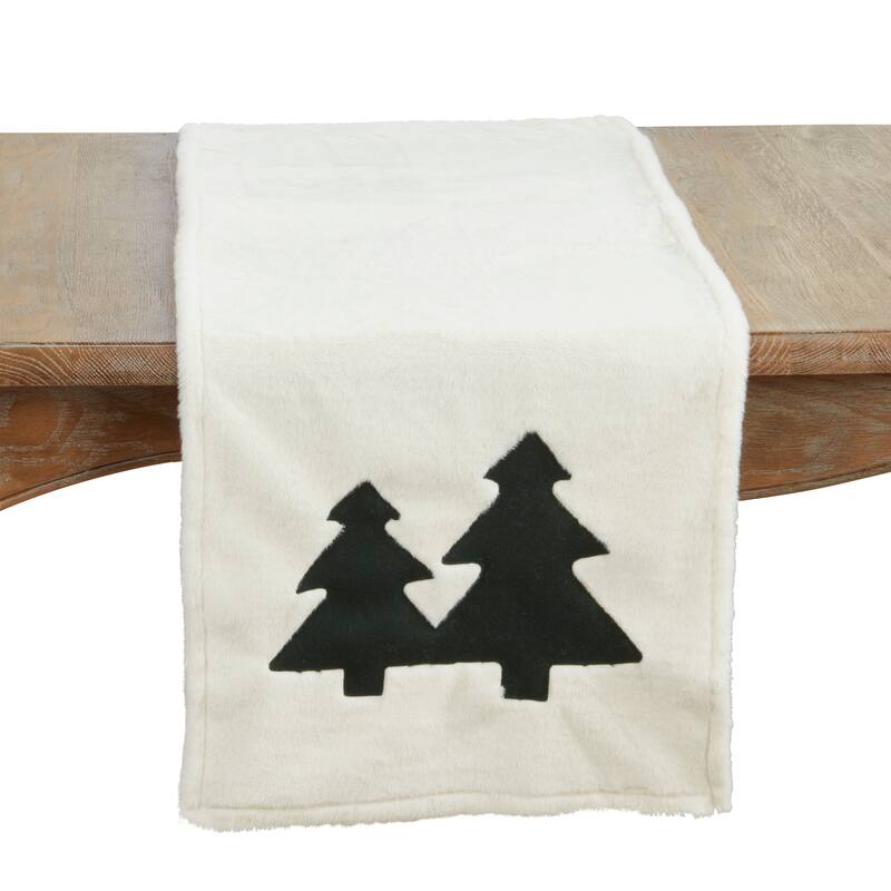 Plush Christmas Trees Table Runner - 16"x72" - Green - 16"x72"