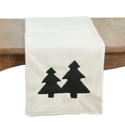 Plush Christmas Trees Table Runner - 16"x72"
