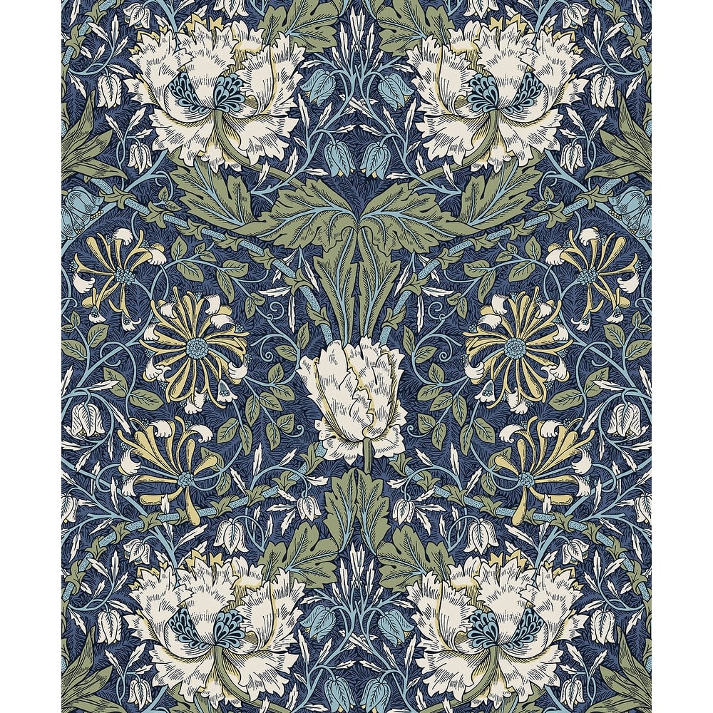 Seabrook Designs Ogee Flora Nonwoven Unpasted Wallpaper