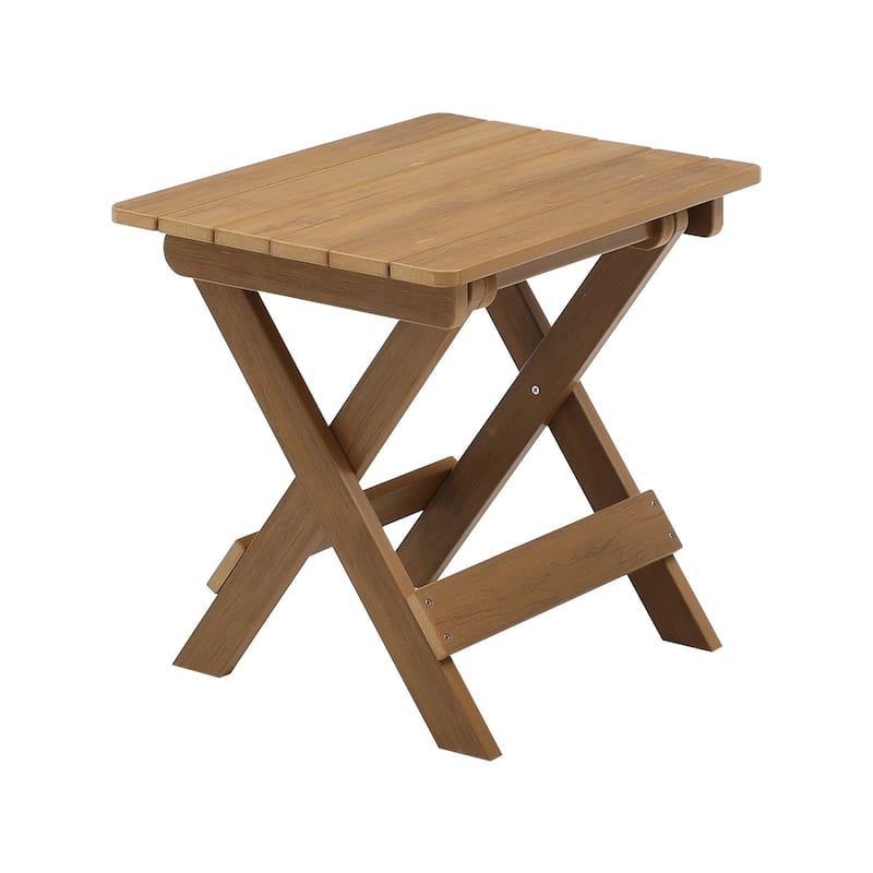 Outdoor Bistro Set Foldable Small Table And Chair Set With 2 Chairs And Rectangular Table, Teak