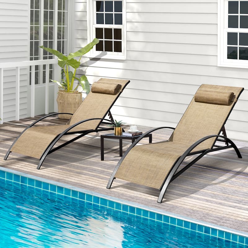 EROMMY Outdoor Patio Lounge Chair, Adjustable Recliner Outdoor Lounge Chairs, Multiple Colors Available