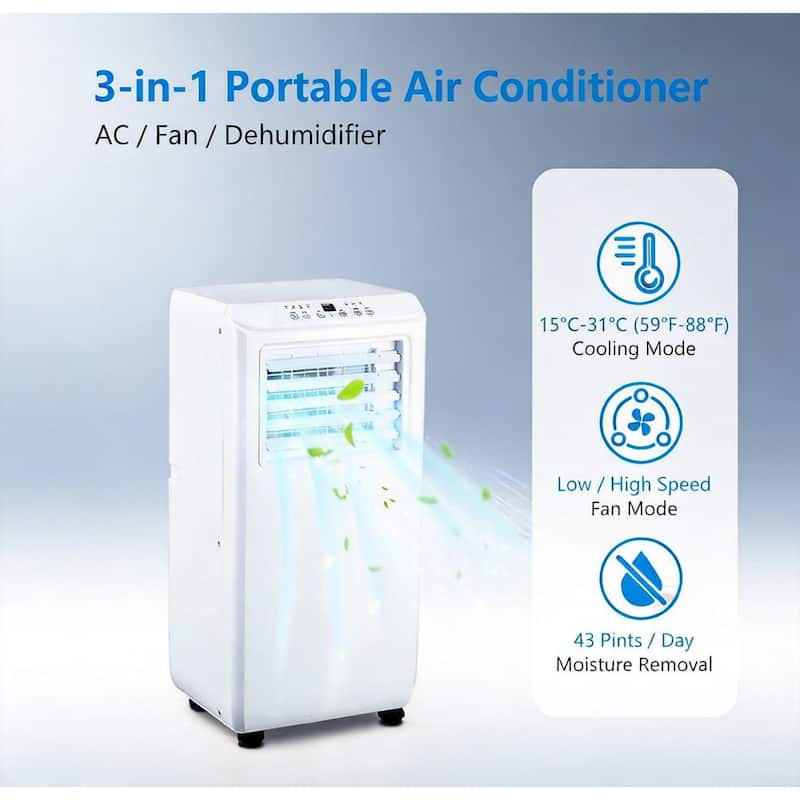 10000 BTU Portable Air Conditioner, with Remote Control
