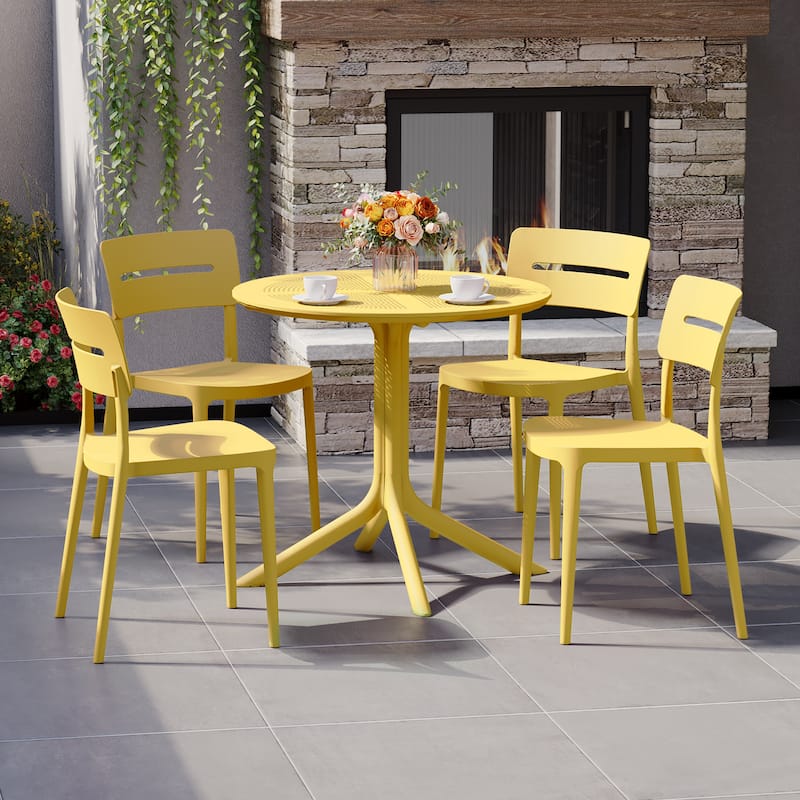 Frond and Form 4-Person Outdoor Round Dining Set