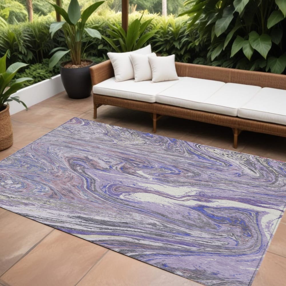 HomeRoots Abstract Transitional Rectangle Outdoor Rug