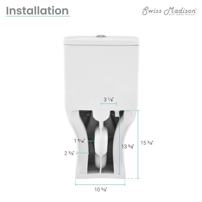 Carré One-Piece Square Toilet Dual-Flush 1.1/1.6 gpf with 10" Rough-In