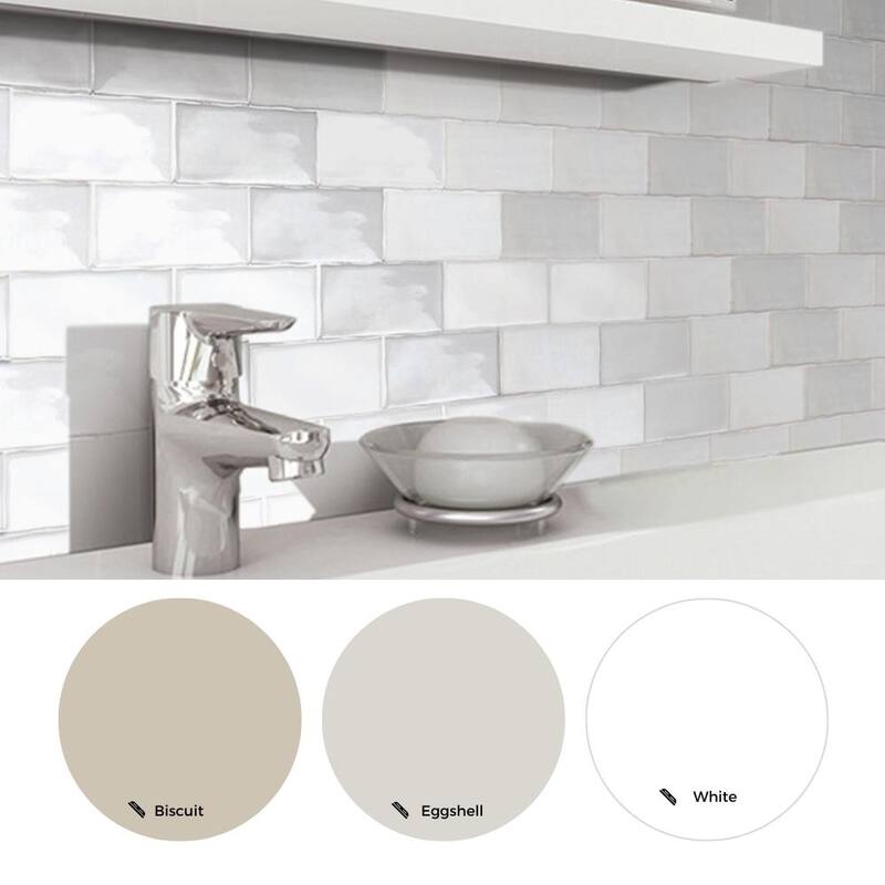 The Tile Life Metro 12x11 Grey/ White Brick Porcelain Backsplash Wall Tile
