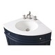 preview thumbnail 3 of 15, 24-Inch Benton Collection Corner Bathroom Vanity with Single Shelf Cabinet, White Quartz Countertop, and Ceramic Sink