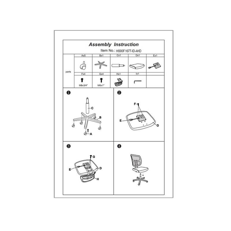 Home Office Chair with Cross Legged, Mesh Computer Chair with wheels, Work Chair with Breathable Material Seats