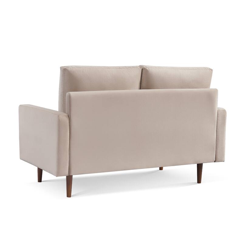 57 Inch Wide Upholstered Loveseat with Square Arms - N/A