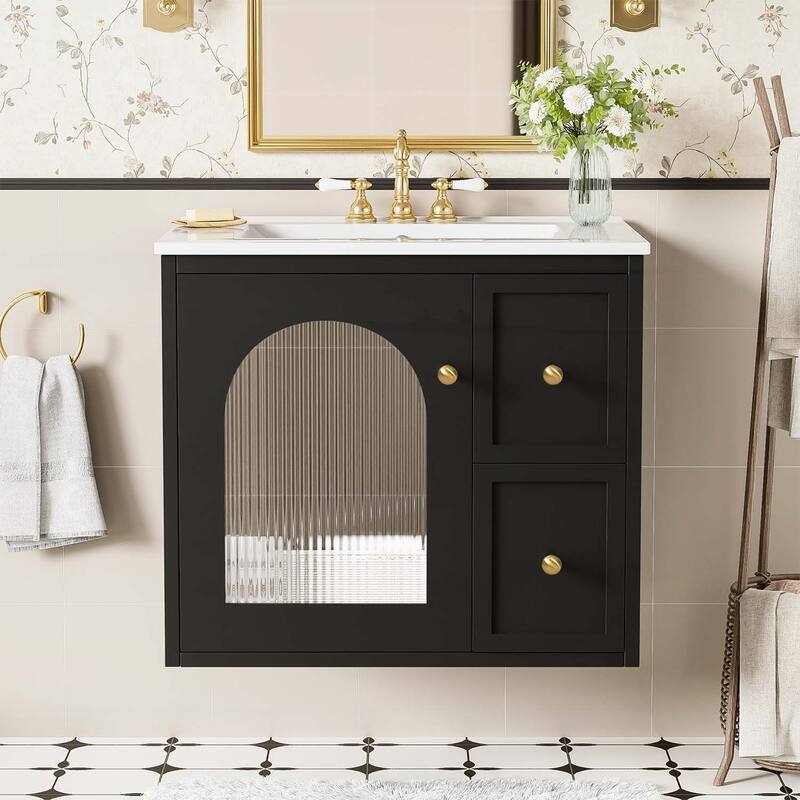 24" Bathroom Vanity Set Wall Mounted for Small Space