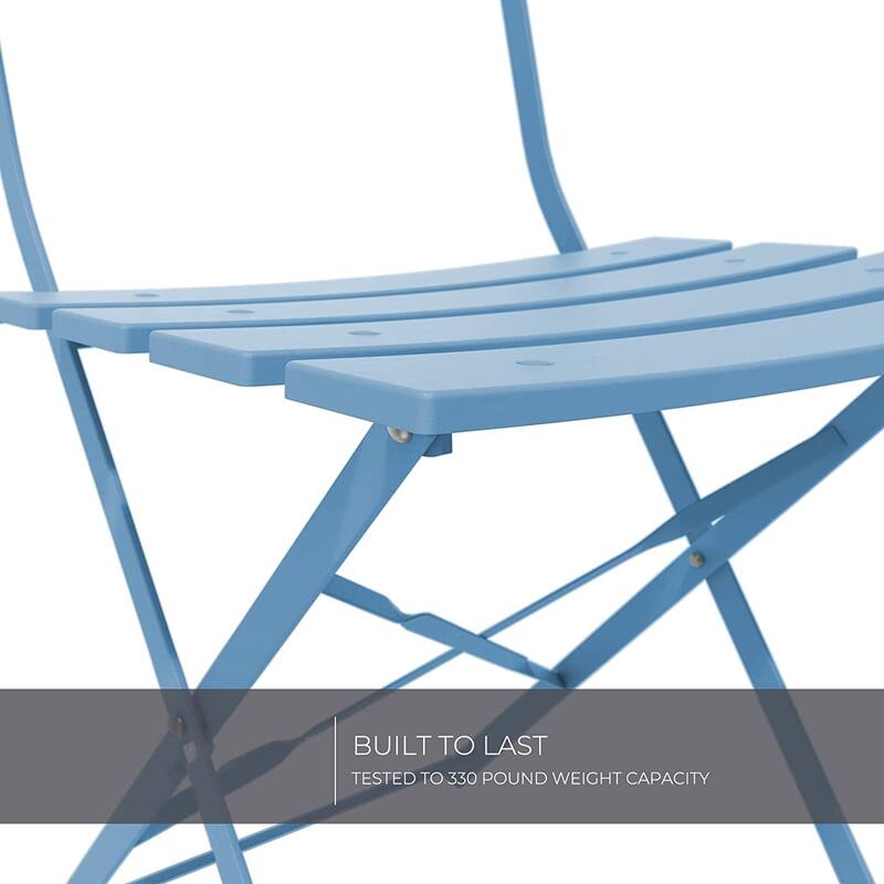 3-Piece Bistro Set Folding Outdoor Furniture Sets with Premium Steel Frame Portable Design for Bistro & Balcony