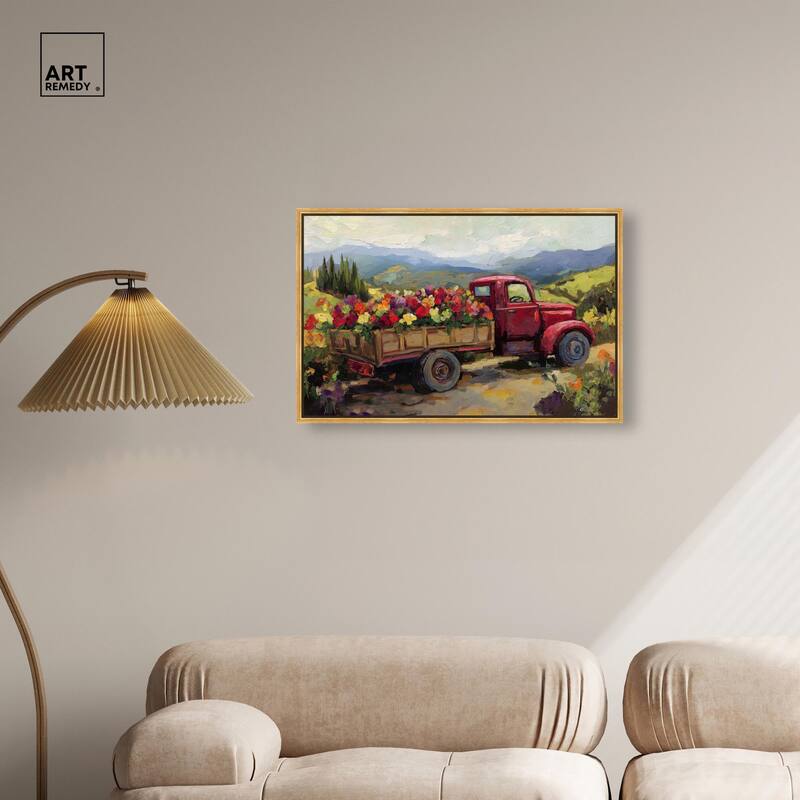 Flowers in Transit I Canvas by Art Remedy