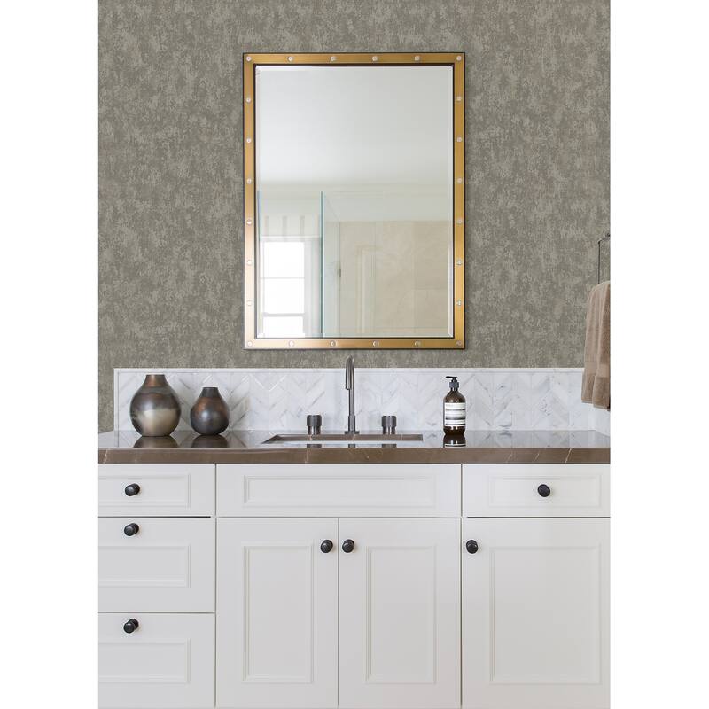 A-Street Prints Haliya Sterling Metallic Plaster Wallpaper