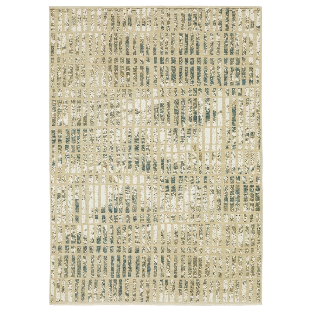 Style Haven Raphael Gridwork Beige/ Blue Mixed-Pile Rug