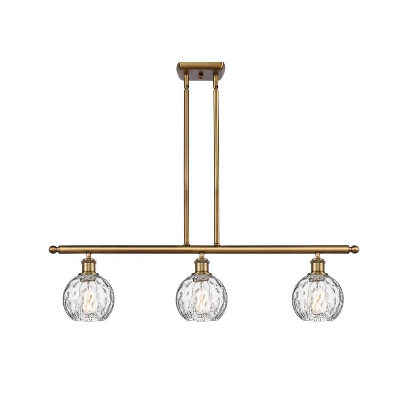 Innovations Lighting 516-3I-9-36 Athens Linear Athens 3 Light 36" Wide - Brushed Brass / Clear Water Glass