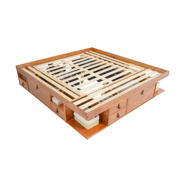 Copper Grove Rivne Storage Platform Bed with Drawers and Shelves