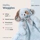 preview thumbnail 2 of 4, Bearington Waggles Blue Dog Plush Lovie, Large Security Blanket 28.5" x 28.5"
