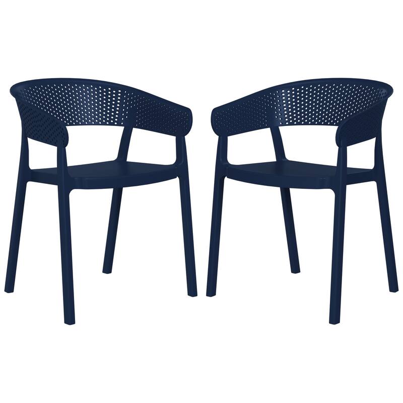 Frond and Form Outdoor Stacking Dining Armchair (Set of 2) - Navy Blue