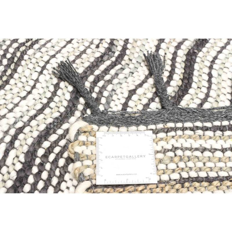 ECARPETGALLERY Braid weave Sienna Charcoal Wool Rug - 5'8 x 7'5