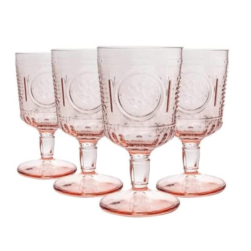 Bormioli Rocco Romantic 10.75oz All Purpose Stemware, Set of 4, Light Blue - Set of 4 - Pink