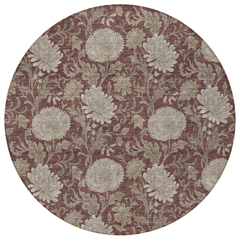 HomeRoots Floral Transitional Rectangle Outdoor Rug