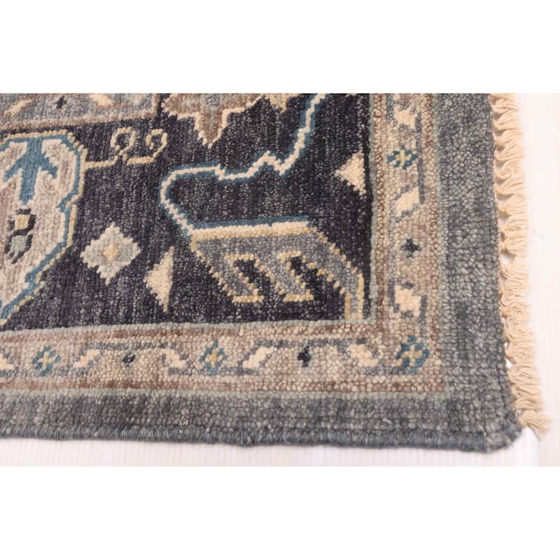 ECARPETGALLERY Hand-knotted Finest Agra Jaipur Dark Grey Wool Rug - 7'8 x 9'7